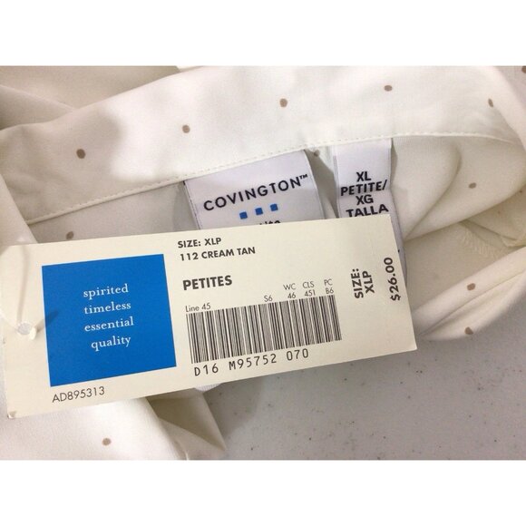 Polka Dot Preppy Shirt Blouse Womens XL New - Picture 7 of 7